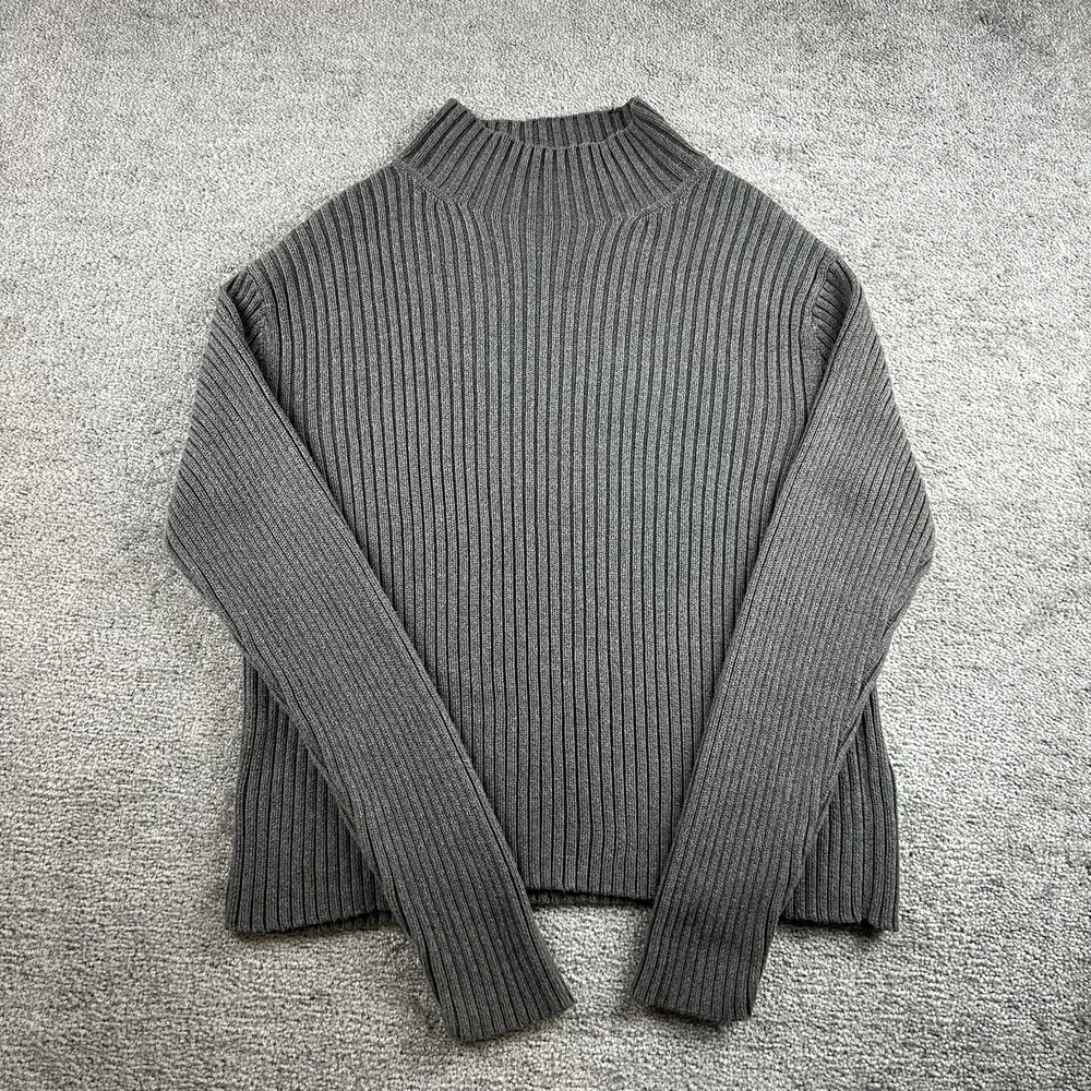 Polo Ralph Lauren Mens XL Ribbed Mock Neck Sweater Hong Kong Charcoal Vintage